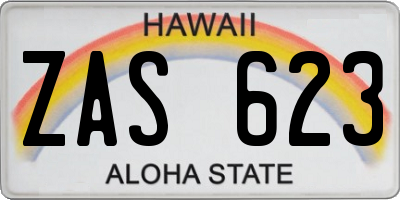 HI license plate ZAS623