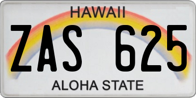 HI license plate ZAS625