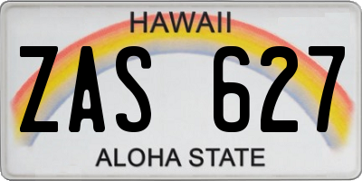 HI license plate ZAS627