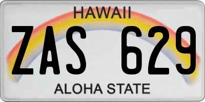 HI license plate ZAS629