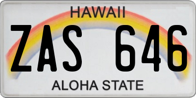 HI license plate ZAS646