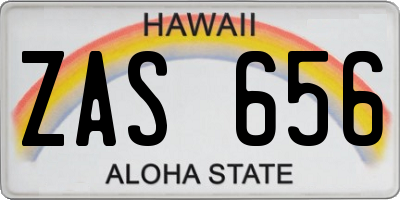 HI license plate ZAS656