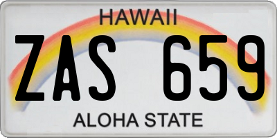 HI license plate ZAS659