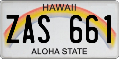 HI license plate ZAS661