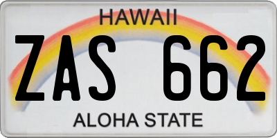 HI license plate ZAS662