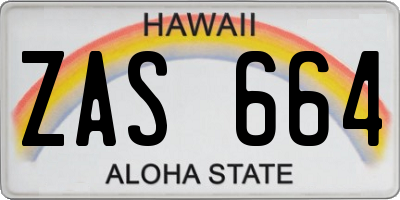 HI license plate ZAS664