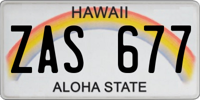 HI license plate ZAS677