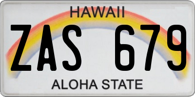 HI license plate ZAS679