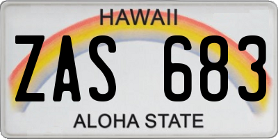 HI license plate ZAS683