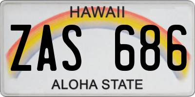 HI license plate ZAS686