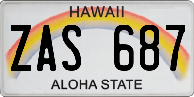 HI license plate ZAS687