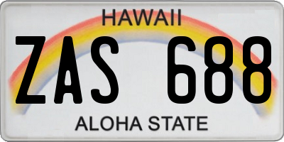 HI license plate ZAS688