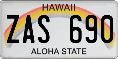 HI license plate ZAS690