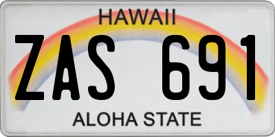 HI license plate ZAS691