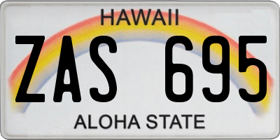 HI license plate ZAS695