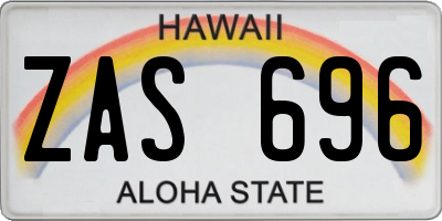HI license plate ZAS696