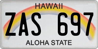 HI license plate ZAS697