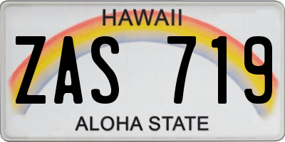 HI license plate ZAS719