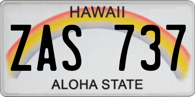 HI license plate ZAS737