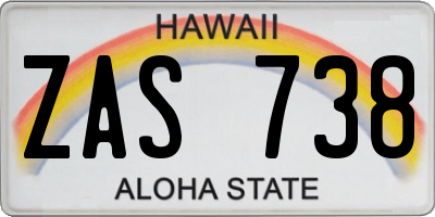 HI license plate ZAS738