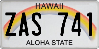 HI license plate ZAS741