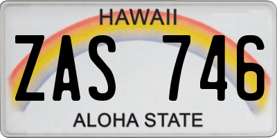 HI license plate ZAS746