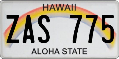 HI license plate ZAS775