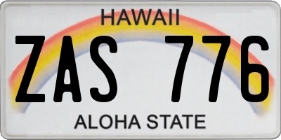 HI license plate ZAS776
