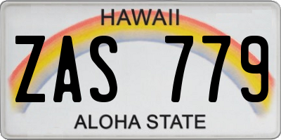 HI license plate ZAS779