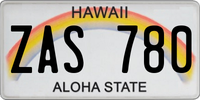 HI license plate ZAS780