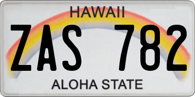 HI license plate ZAS782