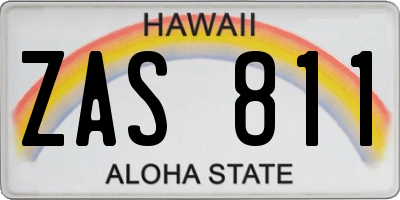 HI license plate ZAS811