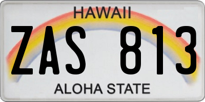 HI license plate ZAS813