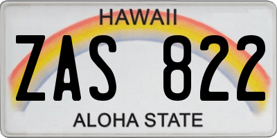 HI license plate ZAS822