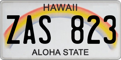 HI license plate ZAS823