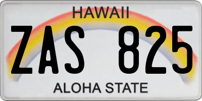 HI license plate ZAS825
