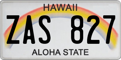 HI license plate ZAS827