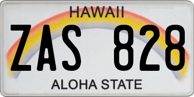 HI license plate ZAS828