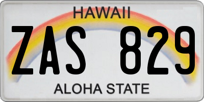 HI license plate ZAS829