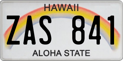HI license plate ZAS841