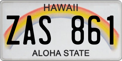 HI license plate ZAS861