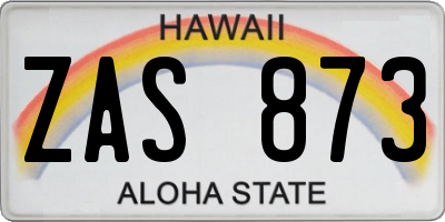 HI license plate ZAS873