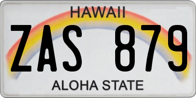HI license plate ZAS879