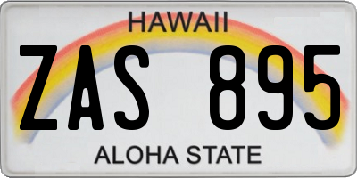 HI license plate ZAS895