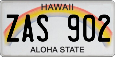HI license plate ZAS902