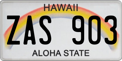 HI license plate ZAS903