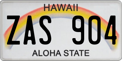 HI license plate ZAS904