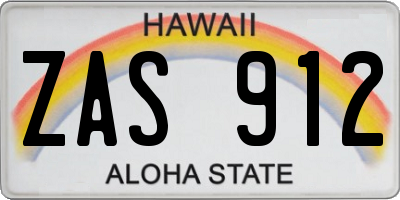 HI license plate ZAS912