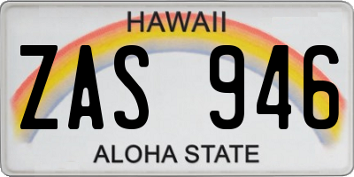 HI license plate ZAS946