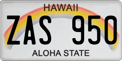 HI license plate ZAS950